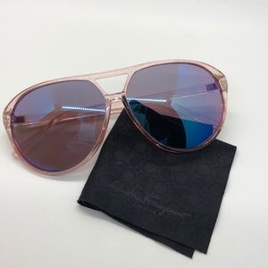 Clear pink & blue lens Salvatore Ferragamo cloth